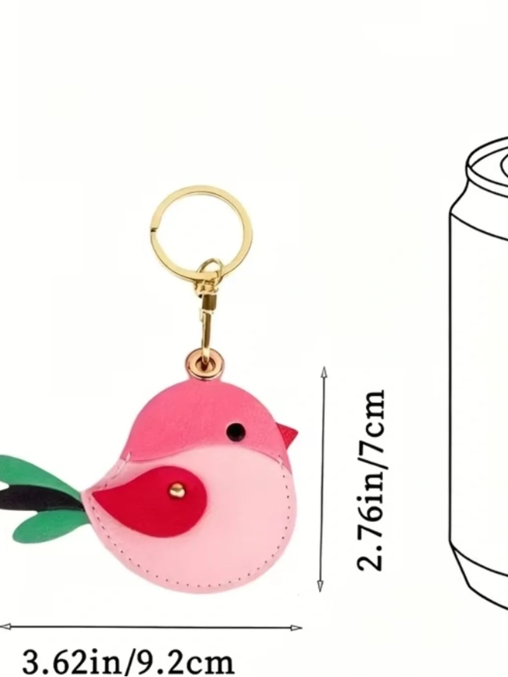 Red Bird AirTag Holder Keychain Charm | Faux Leather Bag Charm NWT